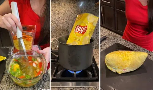 Esta popular receta ha generado todo tipo de comentarios en las redes sociales. Foto: captura de TikTok