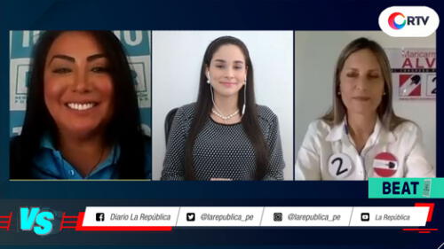 Debate entre Maricarmen Alva, del partido Acción Popular, y Deborah Inga, de Renovación Popular, en #VersusElectoral. Foto: captura/RTV