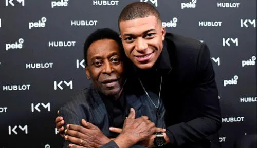Mbappé y Pelé compartieron un momento en un evento de marketing en 2019. Foto: difusión