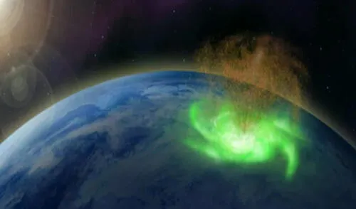 En Nature Communications, se definió al huracán espacial como un fenómeno "grande, energético y de larga duración en la ionósfera polar norte". Foto: Qing-He Zhang / Universidad de Shandong