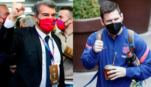 Joan Laporta señaló que Messi lo felicitó cuando ganó la presidencia. Foto: EFE