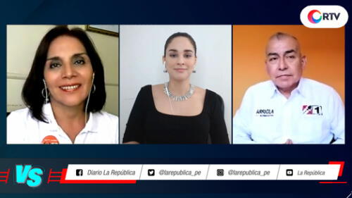Debate entre José Arriola de Acción Popular y Patricia Juárez del partido Fuerza Popular en #VersusElectoral. Foto: captura/RTV Debate entre José Arriola de Acción Popular y Patricia Juárez del partido Fuerza Popular en #VersusElectoral. Foto: captura/RTV