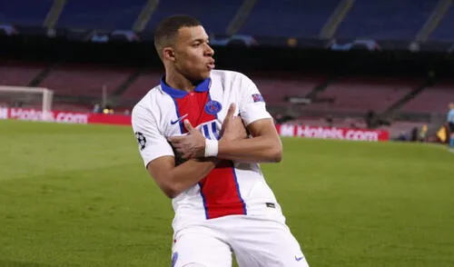 Mbappé anotó un triplete contra Barcelona por la Champions League. Foto: EFE