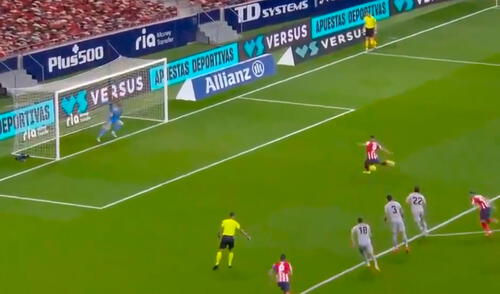 Luis Suárez le dio la victoria al Atlético de Madrid ante el Athletic Club en el choque pendiente por LaLiga. Foto: captura DirecTV Sports
