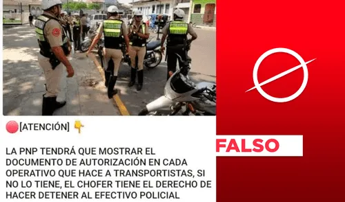 Es falso que la PNP tiene que “mostrar” el documento de autorización en cada operativo. Foto: composición LR