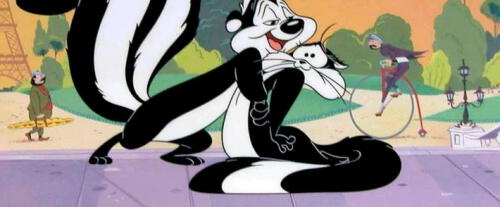 Pepe Le Pew, personaje de los Looney Tunes, un incansable acosador de la gata Penélope.