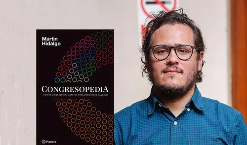 Periodista Martín Hidalgo con su libro ausculta cómo procede o funciona el Congreso de la República.