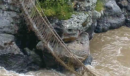Deterioro. Servidores de Cultura elaboran un informe detallado sobre el daño en el puente inca.
