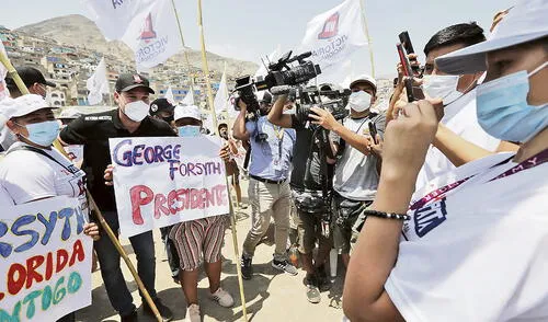 Norte. George Forsyth se muestra optimista por leve repunte en las encuestas. Cree que seguirá creciendo. Foto: Jorge Cerdán/La República