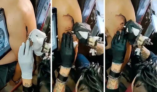 Un hombre acudió a un estudio para hacerse un tatuaje en el brazo con un diseño especial inspirado en su abuela para rememorarla. Foto: captura de Facebook Un hombre acudió a un estudio para hacerse un tatuaje en el brazo con un diseño especial inspirado en su abuela para rememorarla. Foto: captura de Facebook