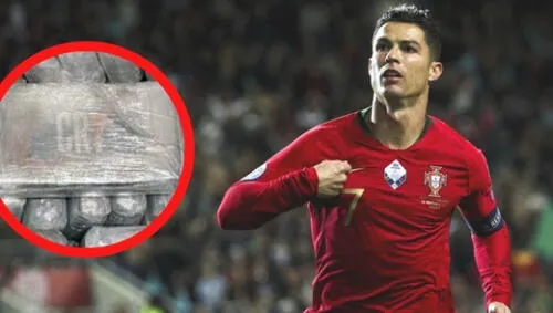 El Fiscal dijo que no es la primera vez que se incauta droga con el logo CR7. Foto: Mundo Deportivo.