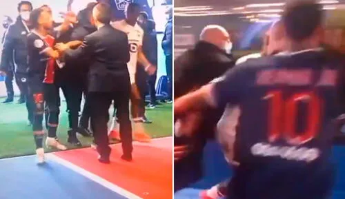 Neymar y Djalo fueron expulsados sobre el final del encuentro por la Ligue 1. Foto: captura de Canal + Neymar y Djalo fueron expulsados sobre el final del encuentro por la Ligue 1. Foto: captura de Canal +