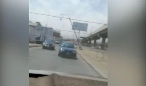 Poste se encuentra en la cuadra 31 de la vía. Foto: captura de Canal N Poste se encuentra en la cuadra 31 de la vía. Foto: captura de Canal N