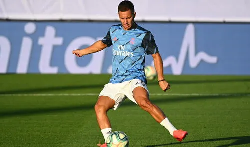 Hazard solo ha podido jugar 14 partidos, entre todas las competencias, con Real Madrid esta temporada. Foto: AFP