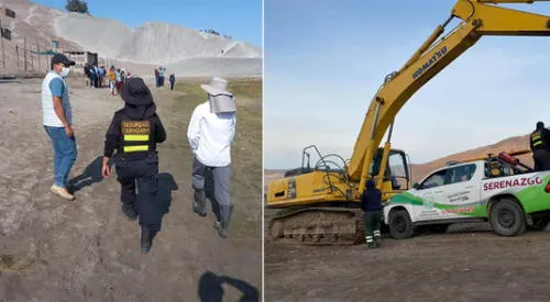 Pobladores y familiares continúan labores de rescate en la laguna. Foto: Municipalidad de Vitor
