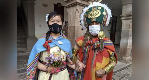 Novios sellaron la historia de amor que iniciaron hace unos años, en la ciudad de Cusco. Foto: difusión