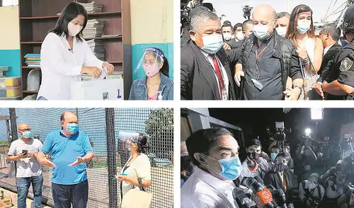 Fujimori, de Soto, López, Lescano y Mendoza tendrían posibilidades para pasar a la segunda vuelta de esta elección presidencial y enfrentarse con Pedro Castillo. Foto: composición