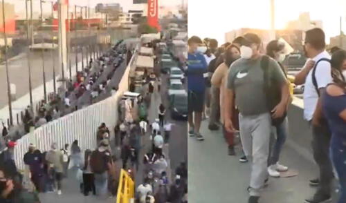 Personal de seguridad exhortaba a los ciudadanos a respetar el distanciamiento social. Foto: captura de Canal N