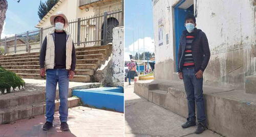 Postura. En las comunidades de Seferino Apaza y Robert Ttito votaron por Pedro Castillo.