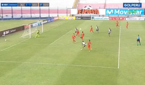 Ricardo Lagos colgó al arquero de César Vallejo y puso el empate para Alianza Lima mediante un cabezazo. Foto: captura Gol Perú