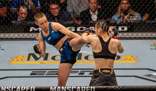 Namajunas se llevó la pelea al minuto 1:18 del primer round. Foto: UFC