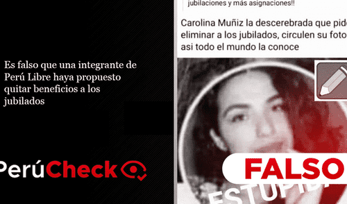 Es falso que una integrante de Perú Libre haya propuesto quitar beneficios a los jubilados. Foto: composición PerúCheck Es falso que una integrante de Perú Libre haya propuesto quitar beneficios a los jubilados. Foto: composición PerúCheck