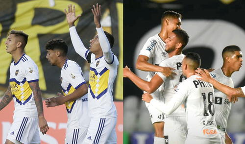 Boca Juniors y Santos se enfrentarán desde las 9.30 p. m. de Argentina y 7.30 p. m. de Perú. Foto: composición/Twitter