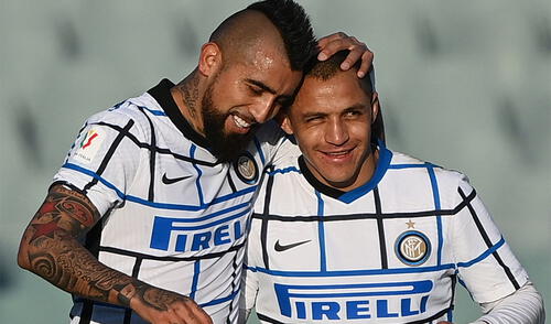 Alexis Sánchez volvió a conseguir un título junto a su compatriota Arturo Vidal. Foto: AFP