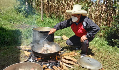 Castillo en su natal Chota. Fue el candidato más votado en primera vuelta. Foto: difusión