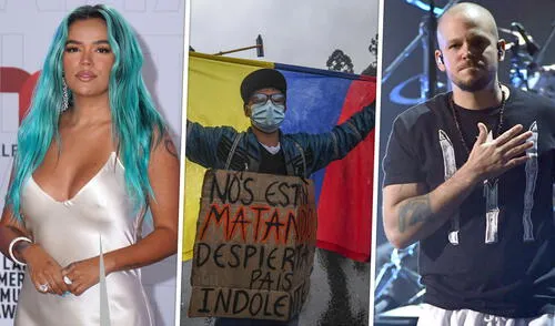Karol G y Residente preocupados por crisis política en Colombia. Fotos: Agencia AFP Karol G y Residente preocupados por crisis política en Colombia. Fotos: Agencia AFP