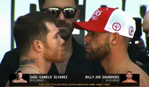 El enfrentamiento entre el mexicano y el británico se dará este sábado 8 de mayo. Foto: captura de Facebook Fox Deportes El enfrentamiento entre el mexicano y el británico se dará este sábado 8 de mayo. Foto: captura de Facebook Fox Deportes