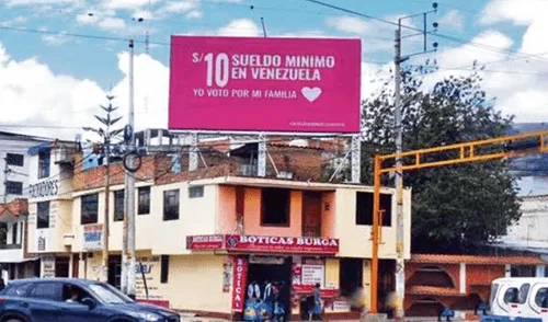 La empresa MKT se responsabilizó de los paneles que están en diferentes puntos de Cajamarca. Foto: captura Facebook