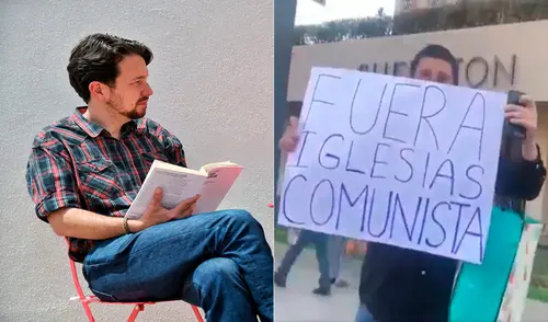 Pablo Iglesias reapareció esta semana tras su dimisión a Podemos. Sin su habitual coleta fue visto en España en medio de la desinformación que lo relacionaba con Pedro Castillo. Foto: composición de LR/AFP/Twitter Pablo Iglesias reapareció esta semana tras su dimisión a Podemos. Sin su habitual coleta fue visto en España en medio de la desinformación que lo relacionaba con Pedro Castillo. Foto: composición de LR/AFP/Twitter