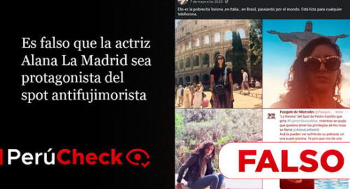 Es falso que la actriz Alana La Madrid sea protagonista del spot antifujimorista
