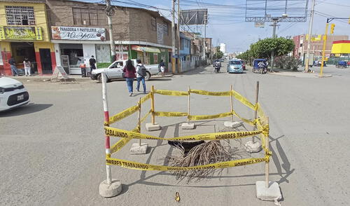 Forado fue circulado con una cinta amarilla a la espera de ser reparado. Foto: Tvi Noticias Forado fue circulado con una cinta amarilla a la espera de ser reparado. Foto: Tvi Noticias