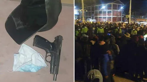 Delincuentes fueron cercados por los ciudadanos de Desaguadero. Foto: PNP