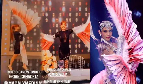 Magaly Medina se mostró emocionada al desfilar con el traje típico. Foto: capturas Instagram