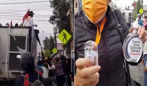 Simpatizantes recorrieron calles de Arequipa a bordo de vehículo. Foto: La República Simpatizantes recorrieron calles de Arequipa a bordo de vehículo. Foto: La República