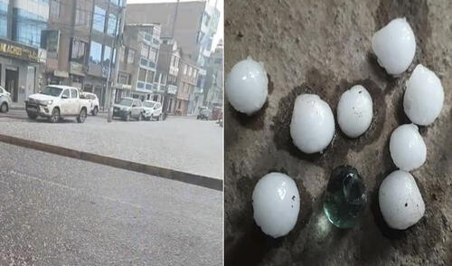 Granizada sorprendió a puneños la tarde de este miércoles. Foto: difusión