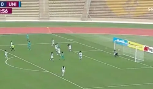 Nahomi Martínez abrió el marcador en el estadio de San Marcos. Foto: captura/Movistar Deportes