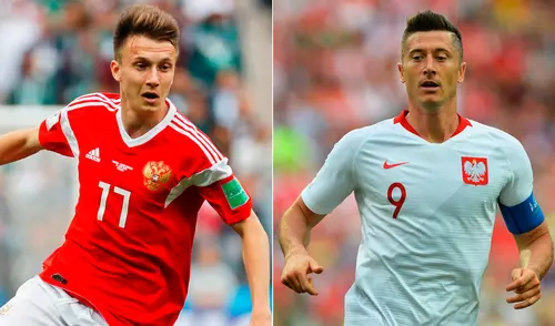 Las selecciones de Rusia y Polonia chocan en duelo amistoso. Foto: composición LR / AFP