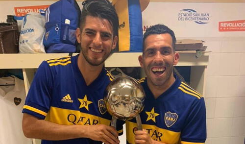 Zambrano y Tévez conquistaron la Copa Diego Maradona. Foto: Twitter