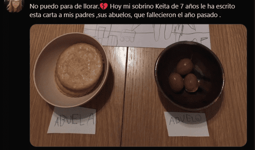El pequeño que escribió el mensaje para sus abuelos tiene tan solo 7 años: Foto: captura de Twitter El pequeño que escribió el mensaje para sus abuelos tiene tan solo 7 años: Foto: captura de Twitter