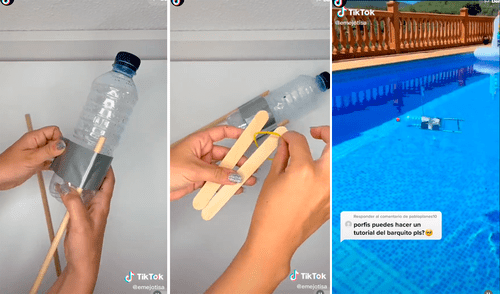 La tiktoker enseña a realizar trabajos manuales con materiales reciclados. Foto: captura de TikTok