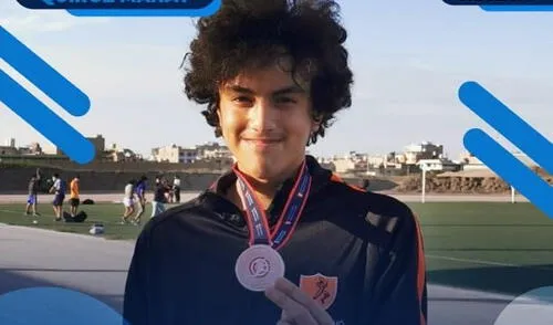 Atleta chiclayano muestra orgulloso su medalla. Foto: CACh