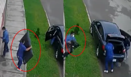 Los tres ladrones lograron su cometido en la vivienda de Comas. Foto: captura de Panamericana Televisión Los tres ladrones lograron su cometido en la vivienda de Comas. Foto: captura de Panamericana Televisión