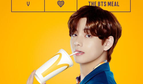 V de BTS en promocional de la colaboración con McDonald's. Foto: BigHit