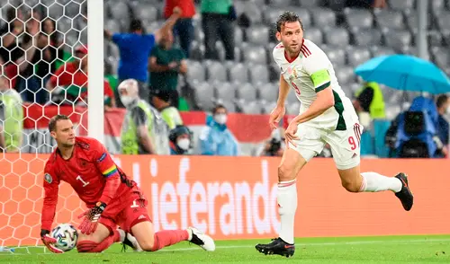 Adam Szalai metió el 1-0 del Alemania vs Hungría por la Eurocopa 2021. Foto: Twitter UEFA Adam Szalai metió el 1-0 del Alemania vs Hungría por la Eurocopa 2021. Foto: Twitter UEFA