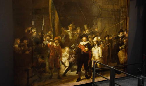 El óleo original de "La ronda de la noche" de Rembrandt fue cortado a propósito hace más de tres siglos para que cupiere en una pared más pequeña. Foto: Rijksmuseum/Techspot