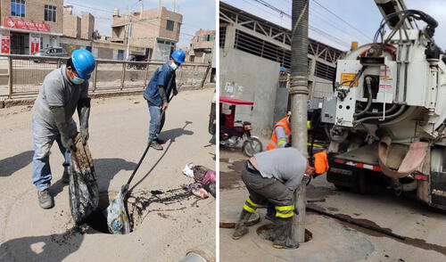 Limpieza y mantenimiento de la redes de alcantarillado en este sector se extenderá hasta el lunes 28 de junio. Foto: composición La República.